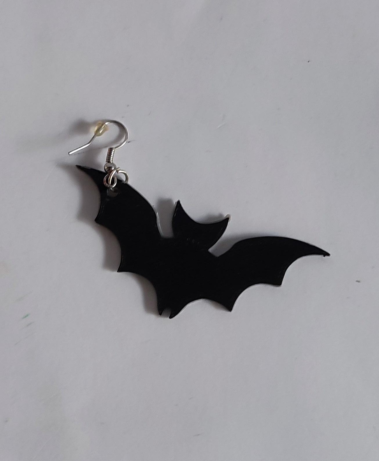 BAT-EARRINGS- HalloweenWearable 3d model