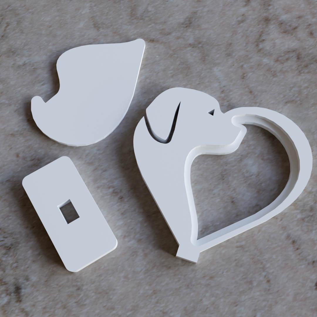 Dog heart photo frame 3d model