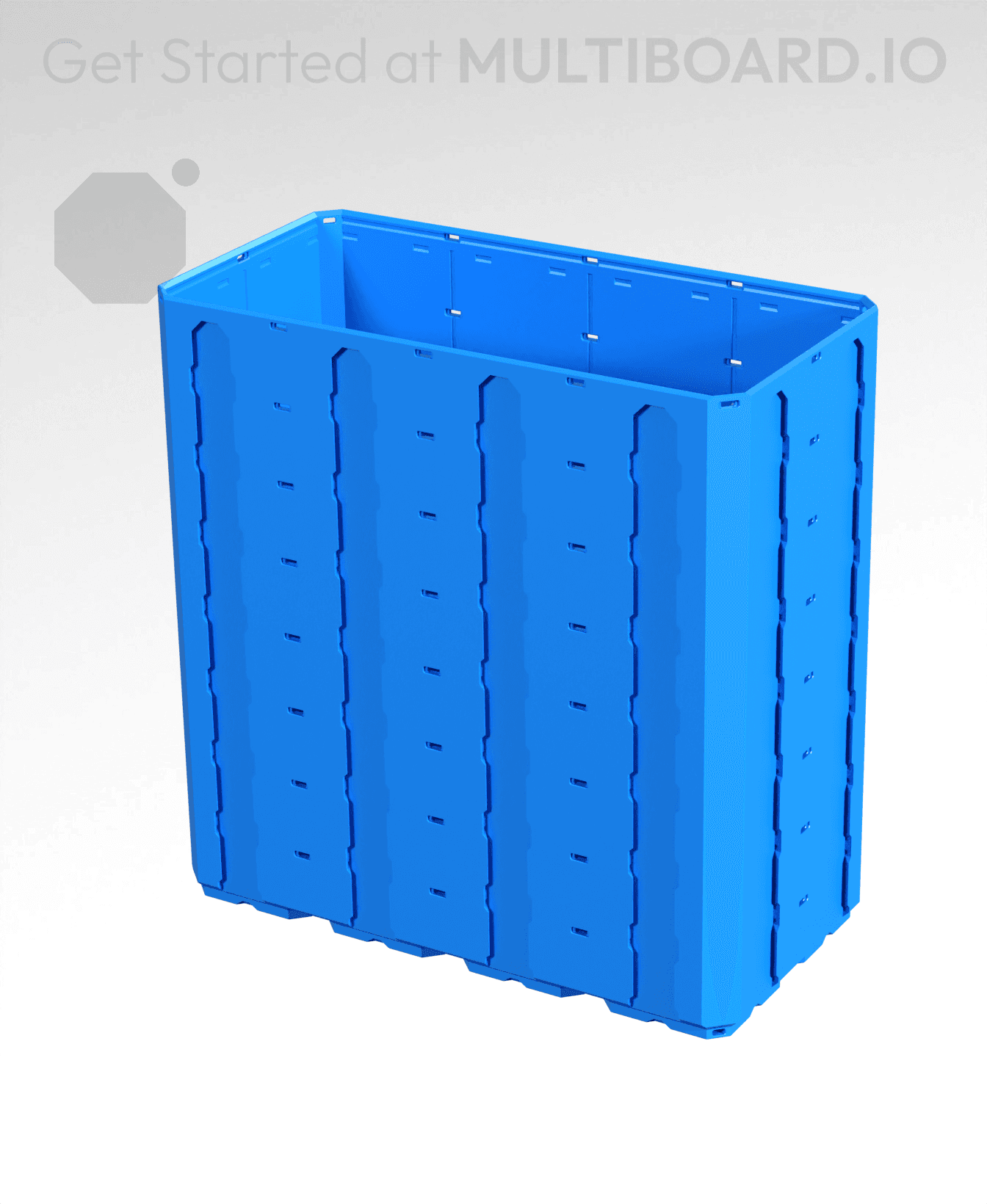 4x2x4 - Topped Multipoint Rail - Multibin Shell 3d model