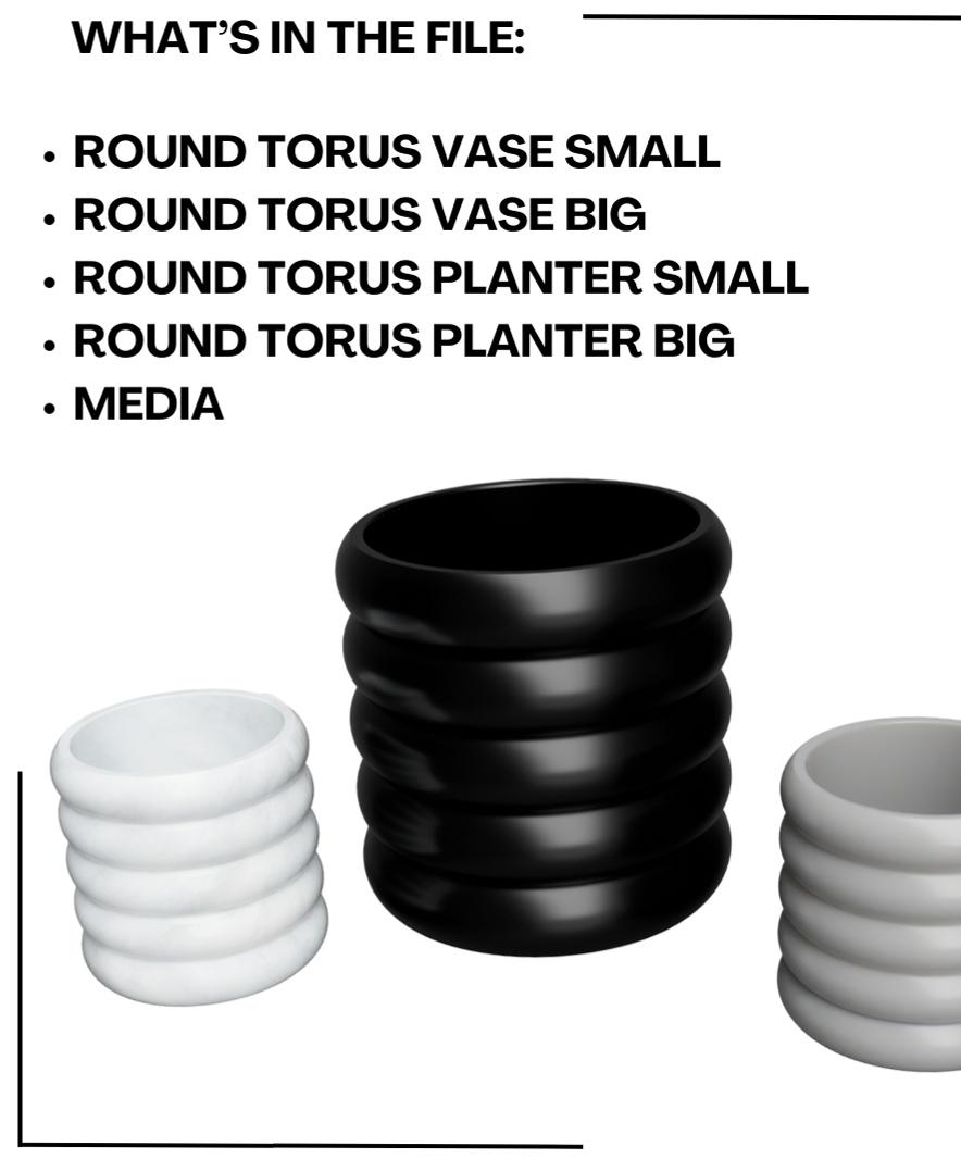 Round Torus Planter / Vase 3d model