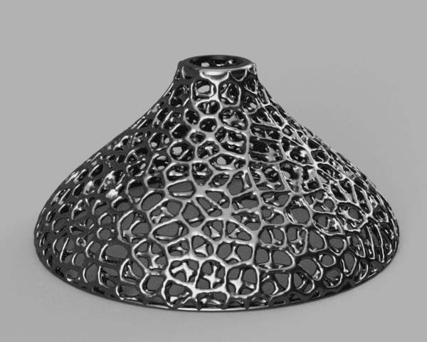 Small Curved Voronoi Lamp Shade 3d model