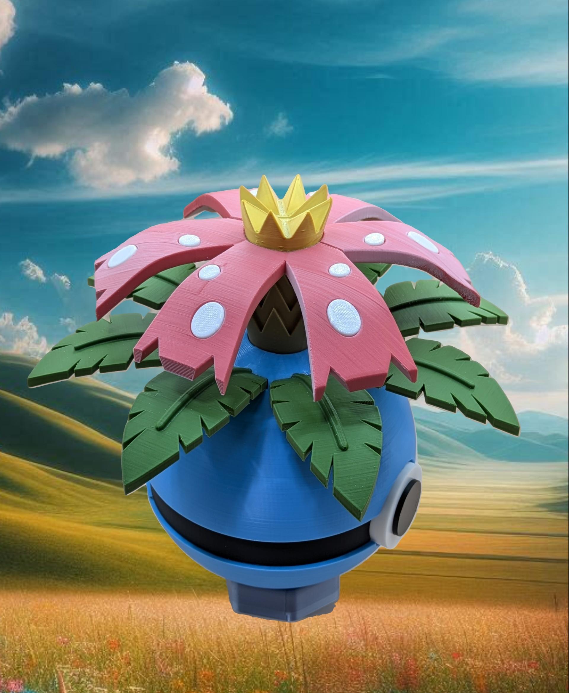 Venusaur Pokeball (MULTIPART).stl 3d model