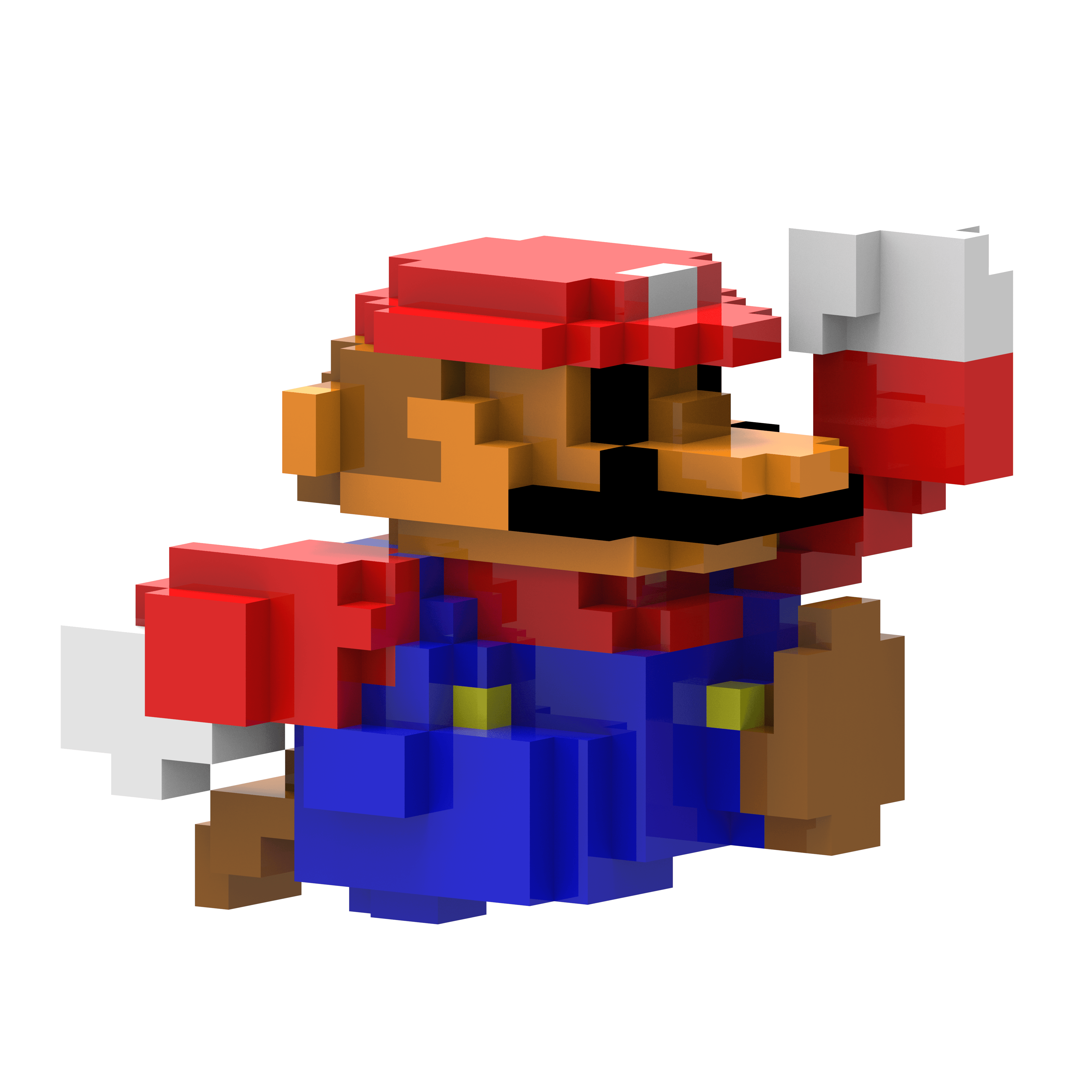 Super Mario 8 bit 3d model