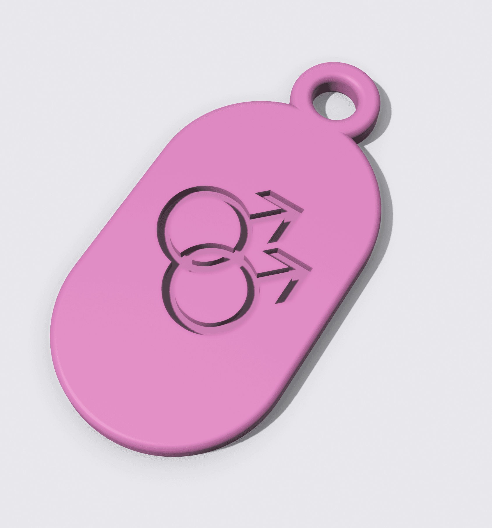 Key Fob - Double Male 3d model