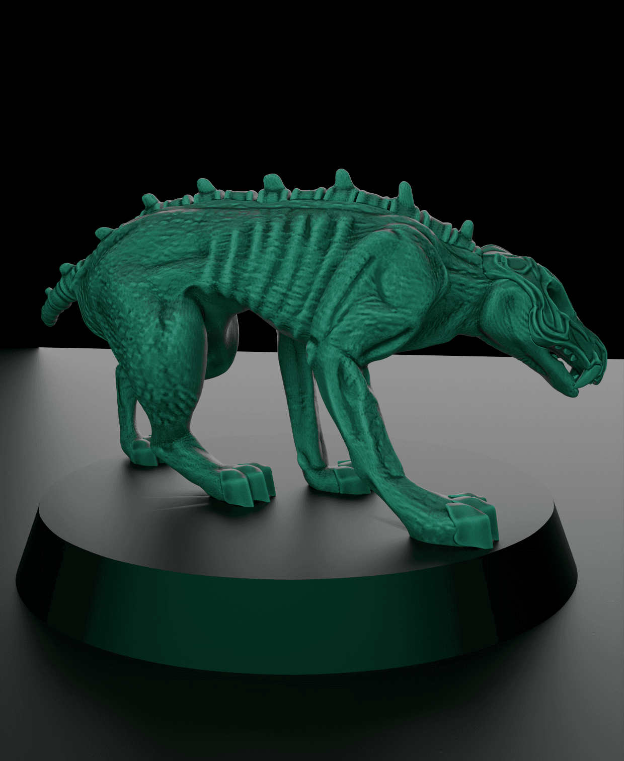 Skeletal Hounds 32mm Base - DND - Wargame mini 3d model