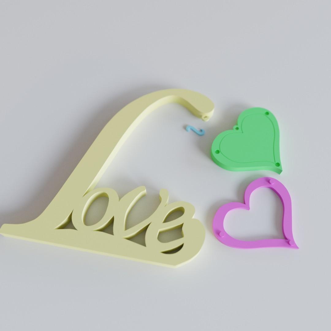 Colgante Love 3d model