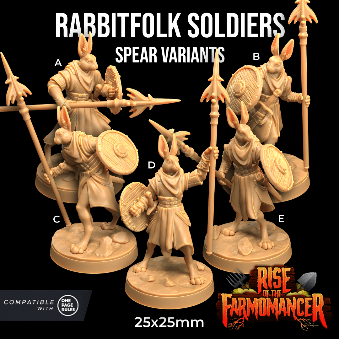 Rabbitfolk Soldiers Spear Variants 3d model