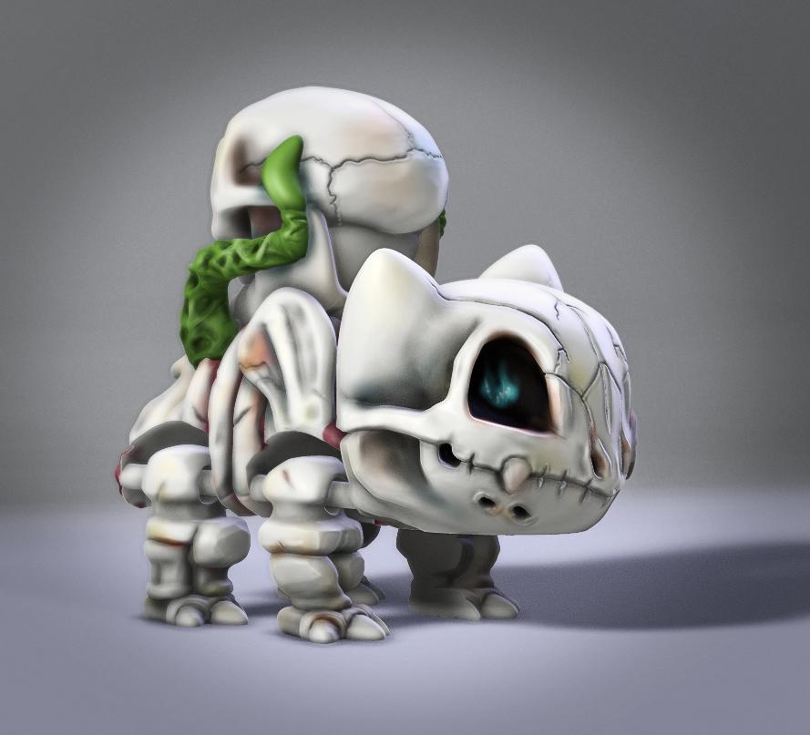 Skeleton Bulbasaur 3d model