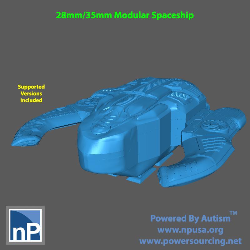 Modular Spaceship for Tabletop Wargames 3d model