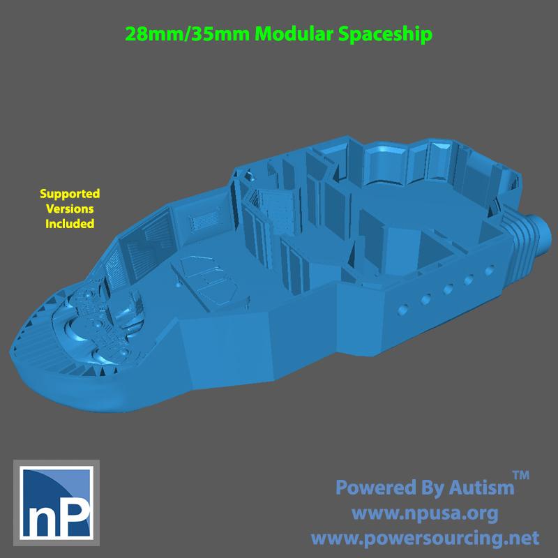 Modular Spaceship for Tabletop Wargames 3d model