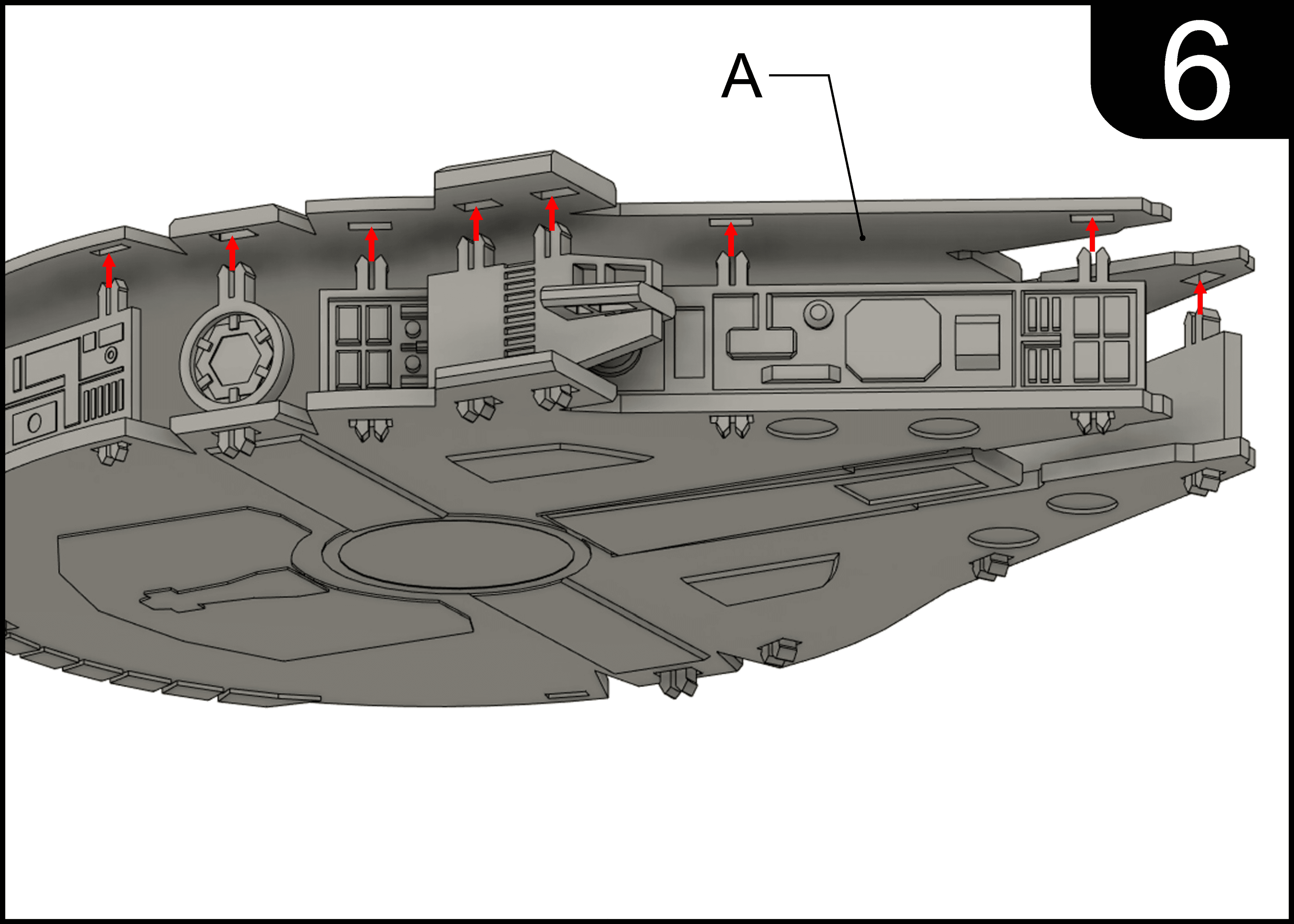 Millennium Falcon Kit Card by Fixumdude - Instructions 06 - 3d model