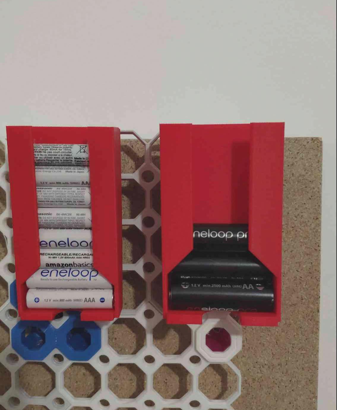 Multiboard & Hex (HSW) Wall Battery Holder Using Multiconnect 3d model