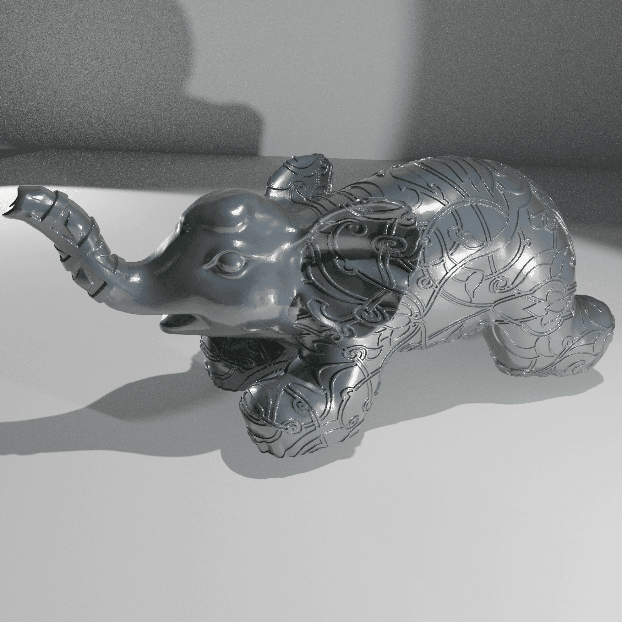 Elephant relief 3d model