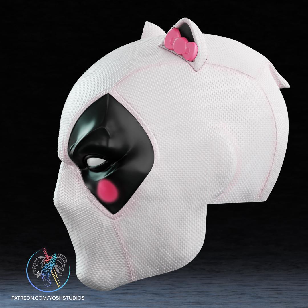 Hello Kitty Deadpool Mask 3D Printer File STL 3d model