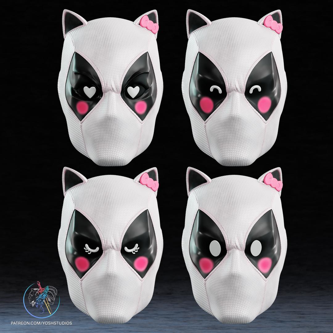 Hello Kitty Deadpool Mask 3D Printer File STL 3d model