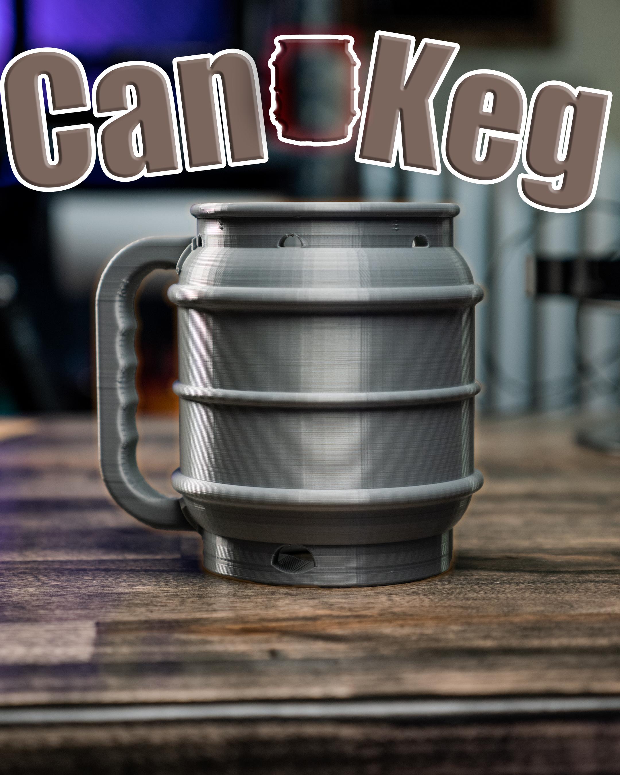 Can Keg! - 12oz Soda Pop Can Coozie with Handle - The "Can Keg" for holding your 12oz Soda Pop cans, or whatever you wish.  Just a fun can coozie for your 12oz Beverage needs! - 3d model