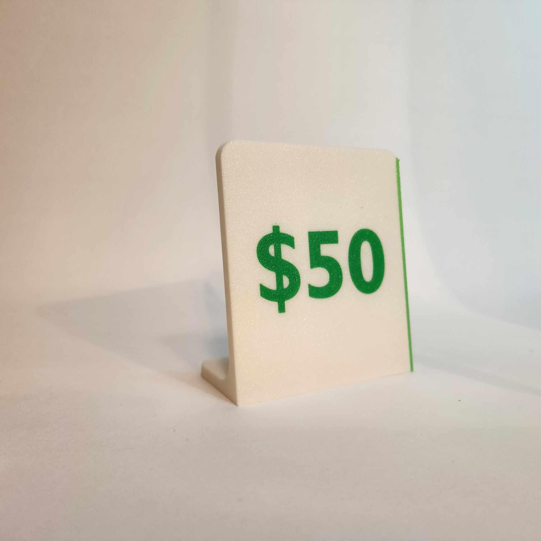 $50.00 Display sign 3d model