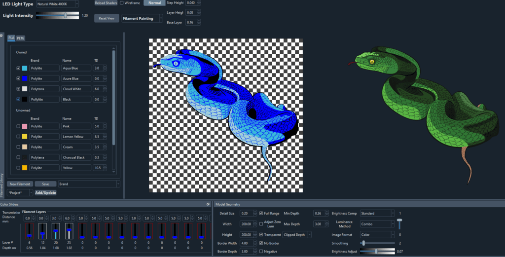 HueForge Snake 3d model