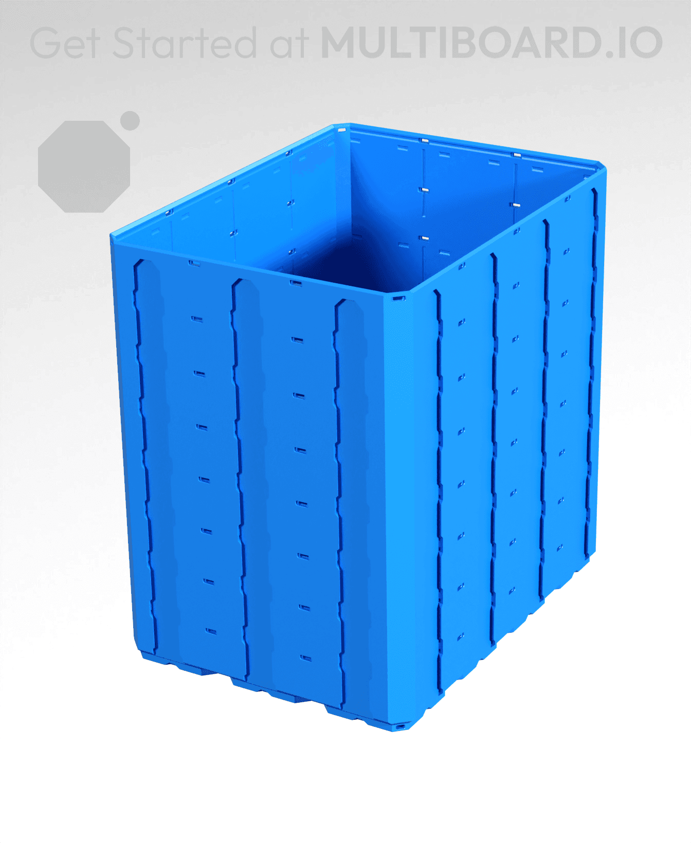 3x4x4 - Topped Multipoint Rail - Multibin Shell 3d model