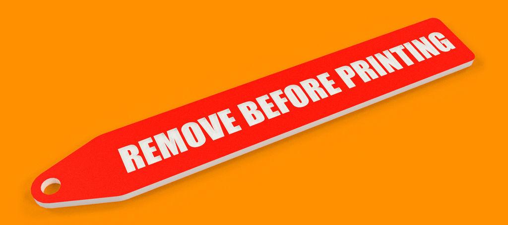 REMOVE BEFORE FLIGHT - Tag Flag Keychain Hanger Holder for Prusa XL 3d model