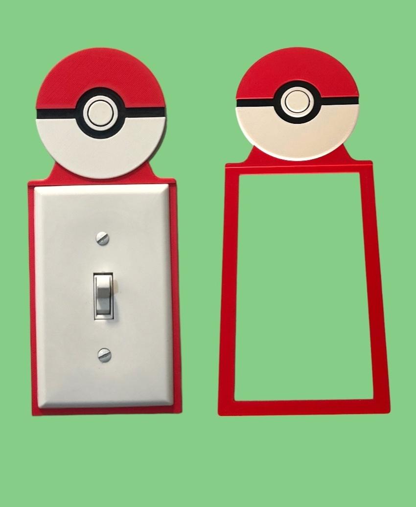 Pokeball Light Switch Backer 3d model