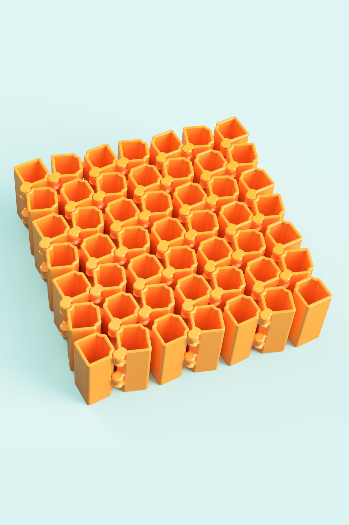 Auxetic Cubes // 18mm 7x7 Stacked 3d model