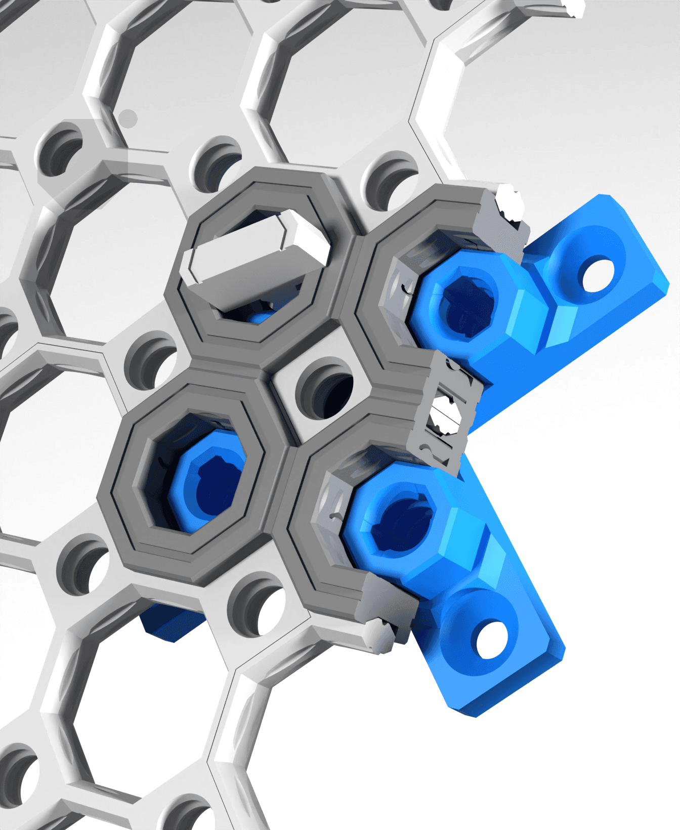 8 mm - Quad Bolt-Lock Mount - x4 Stack 3d model