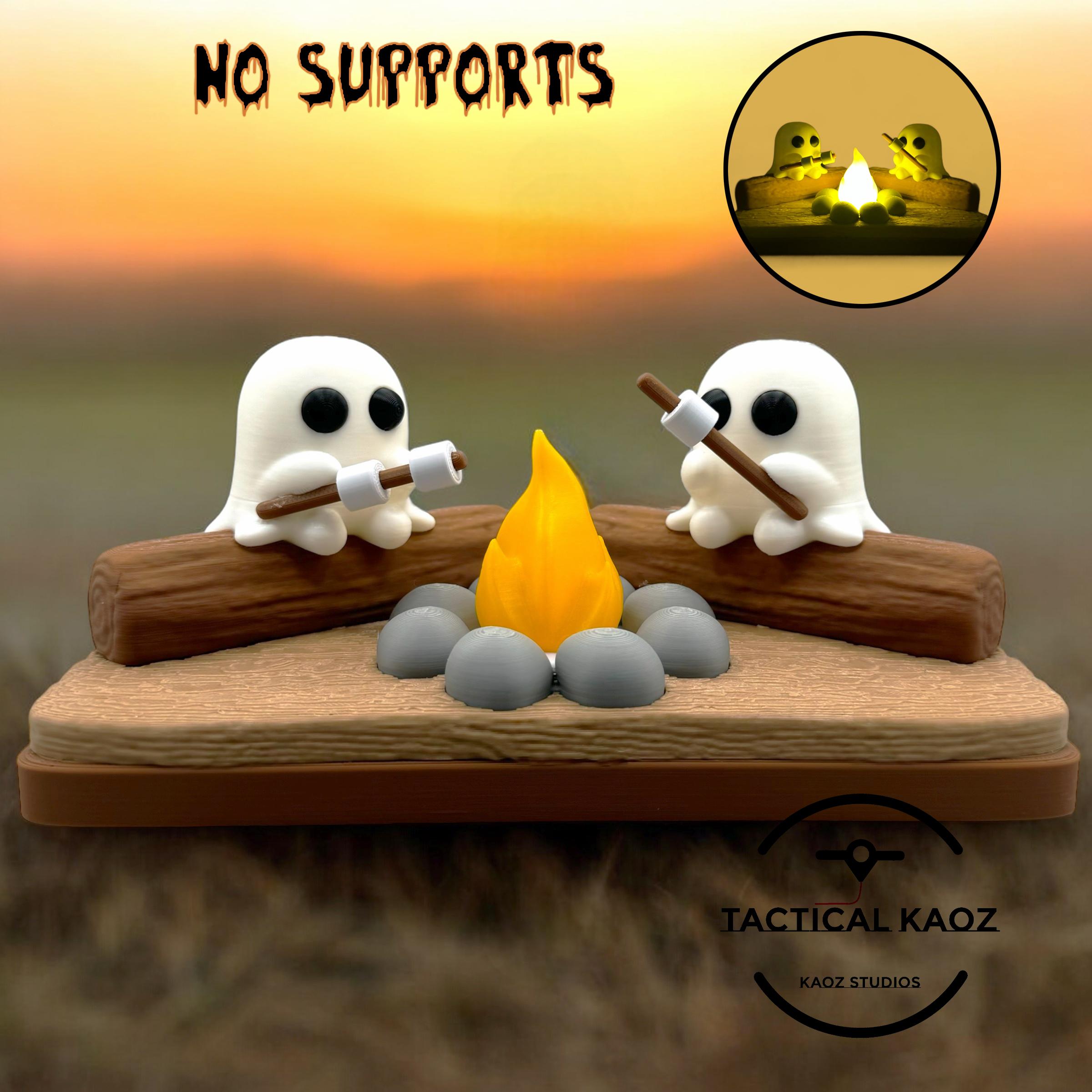 Ghostly Campfire - No supports or AMS - Tea Light 3d model