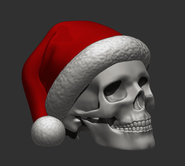 Santa Hat Skull 3d model