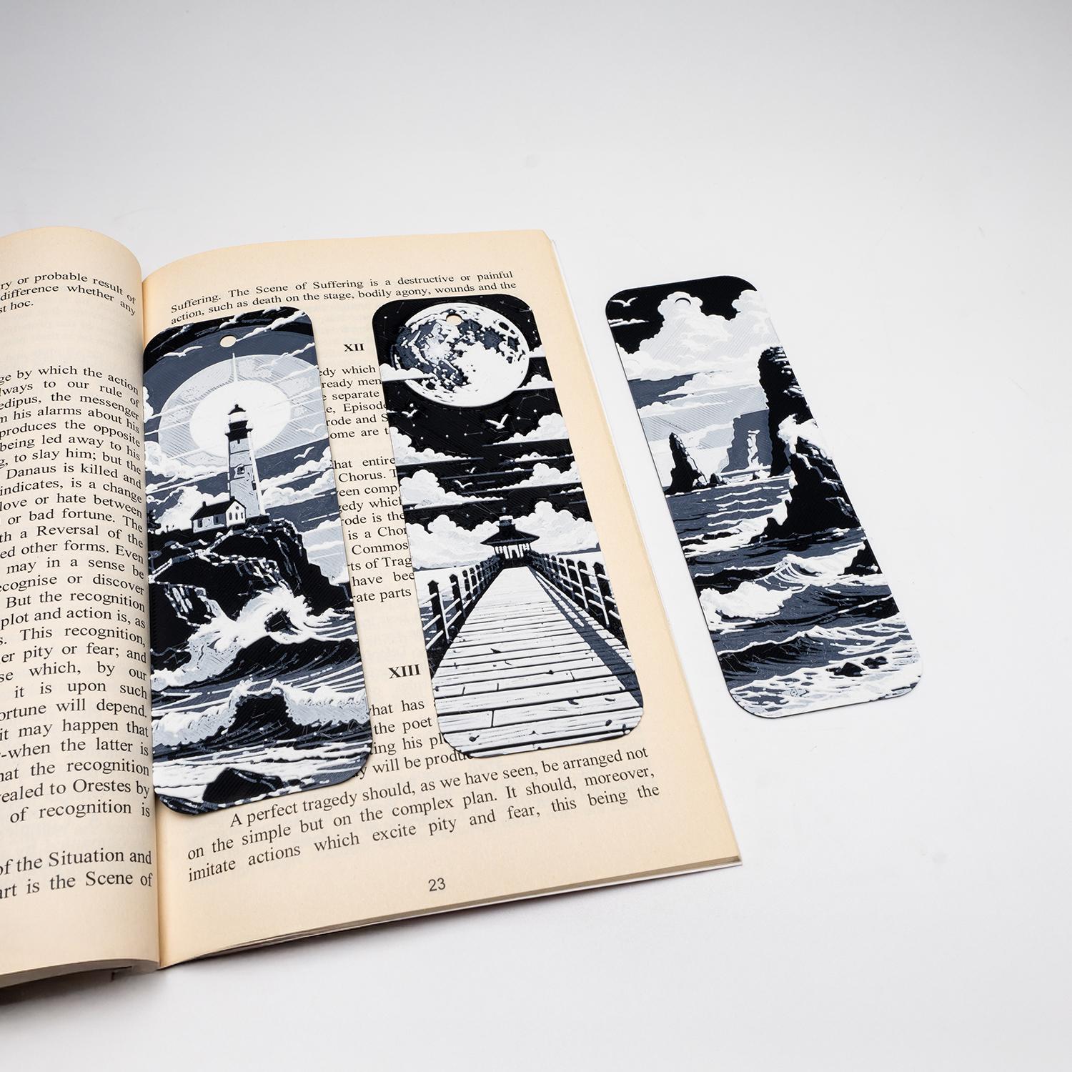 Midnight at Seaside Bookmarks 3d model