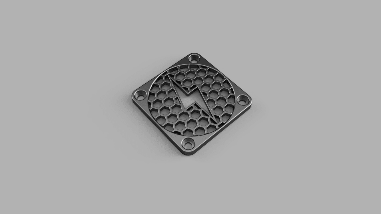 40mm Fan Guard with Lightning Bolt Design 3d model