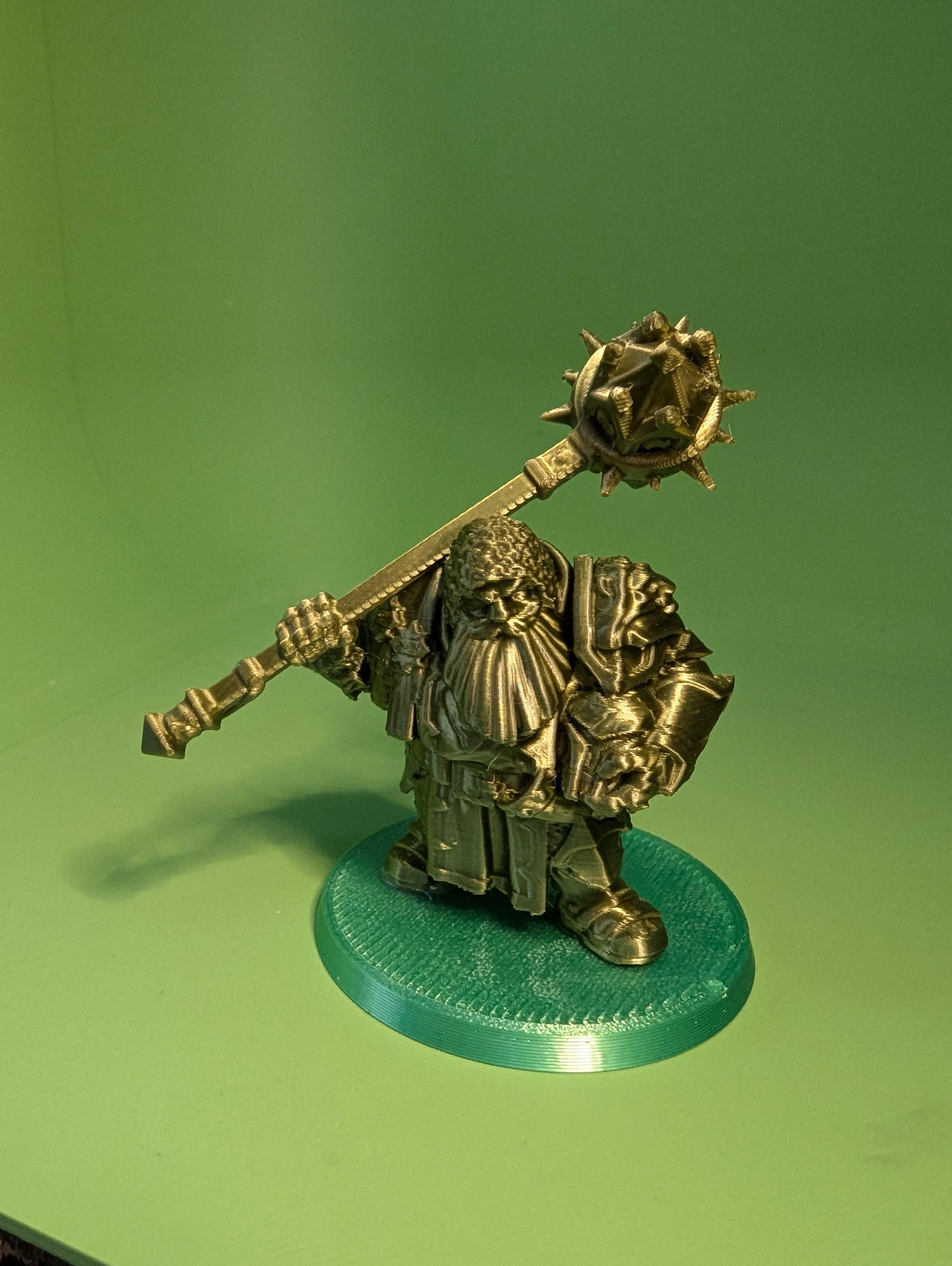 Gorin Thunderclap - With Free Dragon Warhammer - 5e DnD Inspired for RPG and Wargamers - Printed it on my Bambu A1 with polymaker Silk Peridot Green. It looks great!!! - 3d model