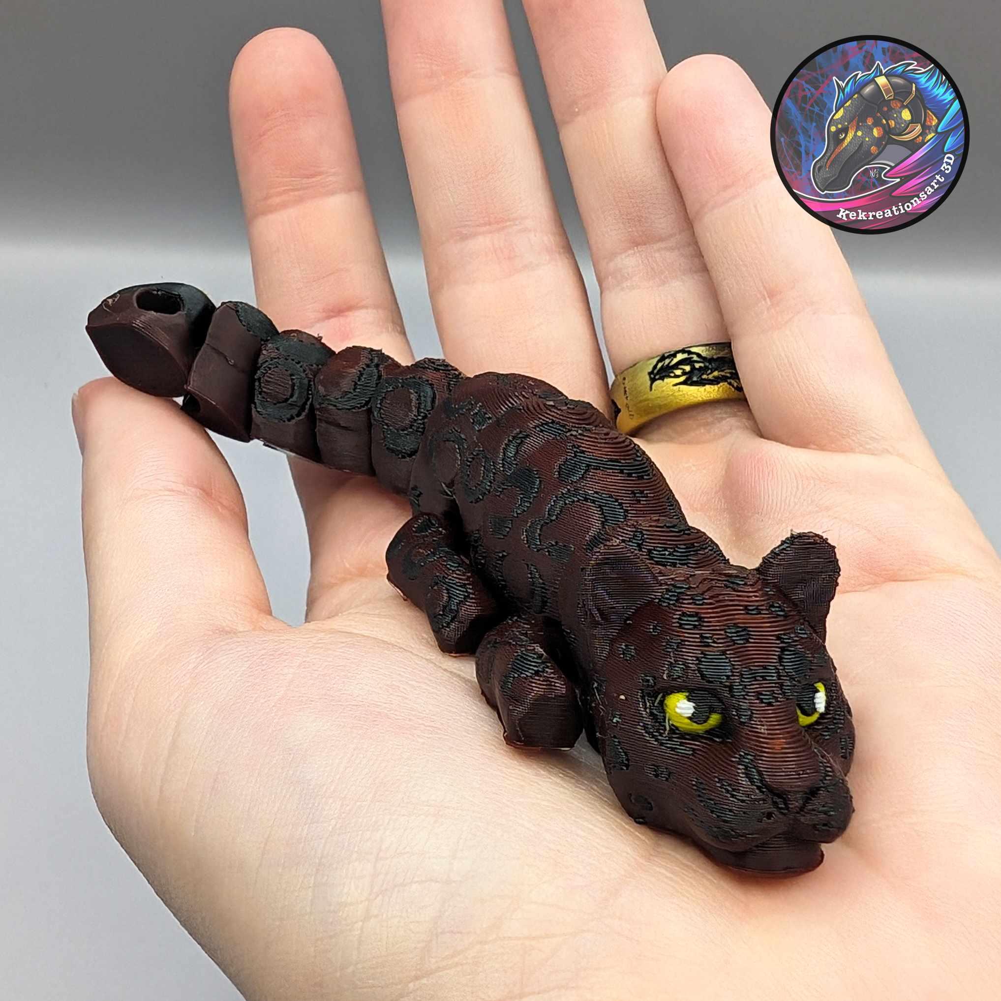 Baby Flexi Leopard Keychain 3d model