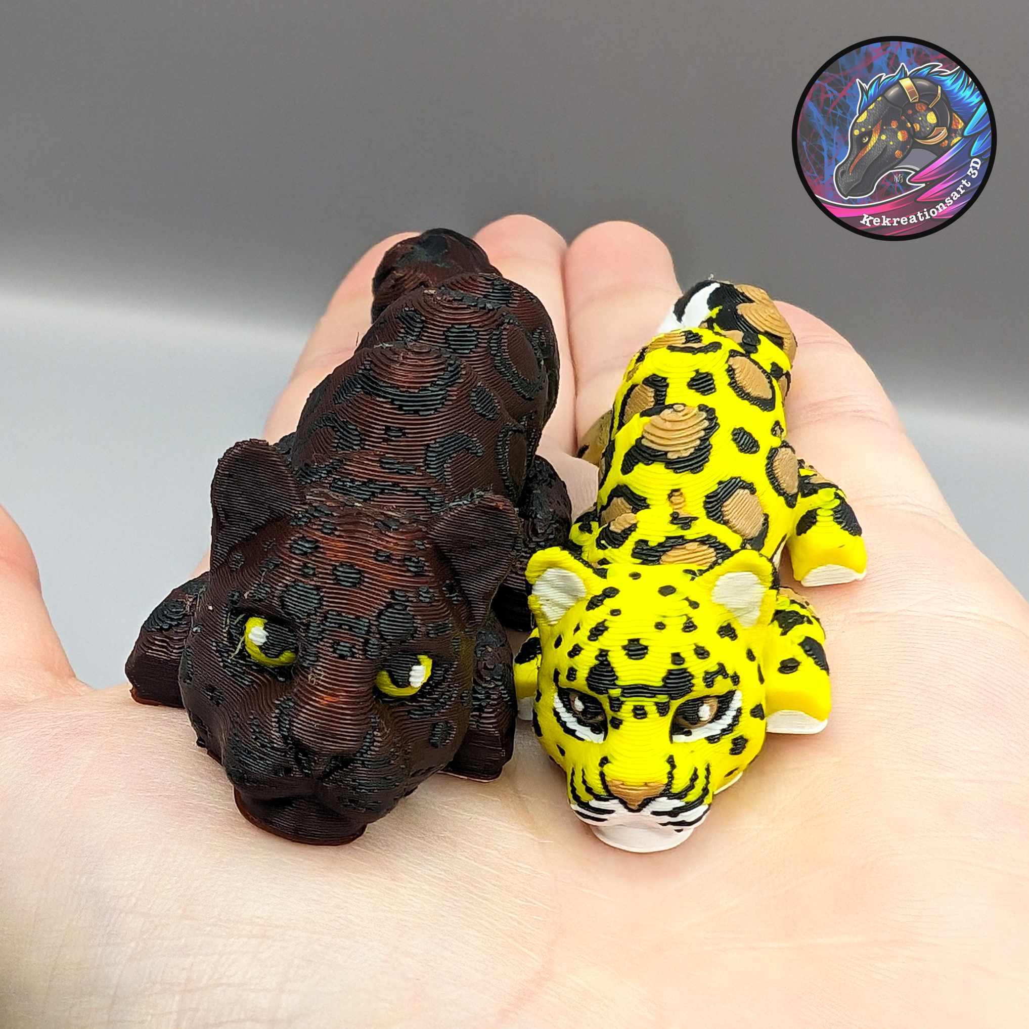 Baby Flexi Leopard Keychain 3d model