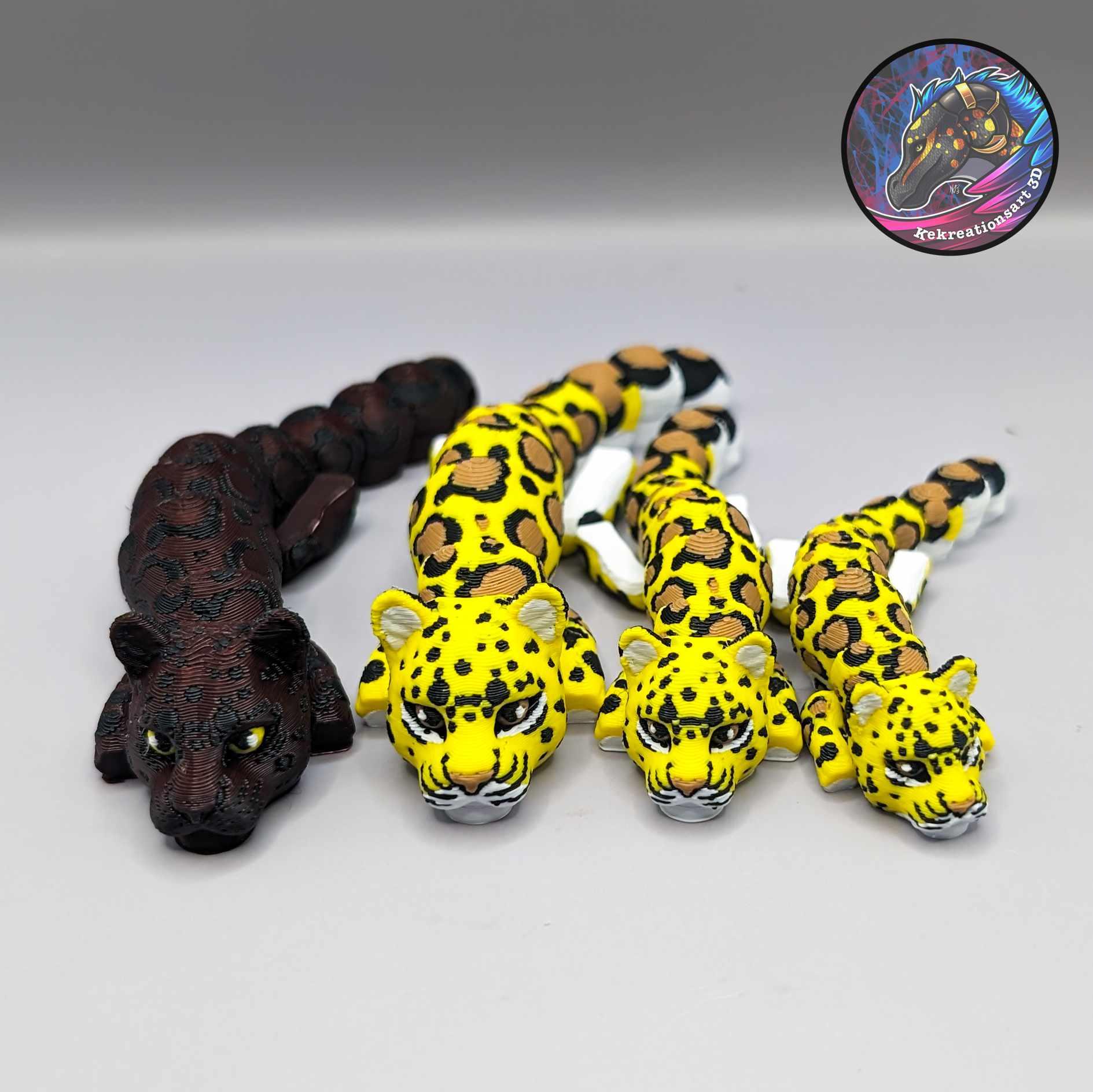 Baby Flexi Leopard Keychain 3d model