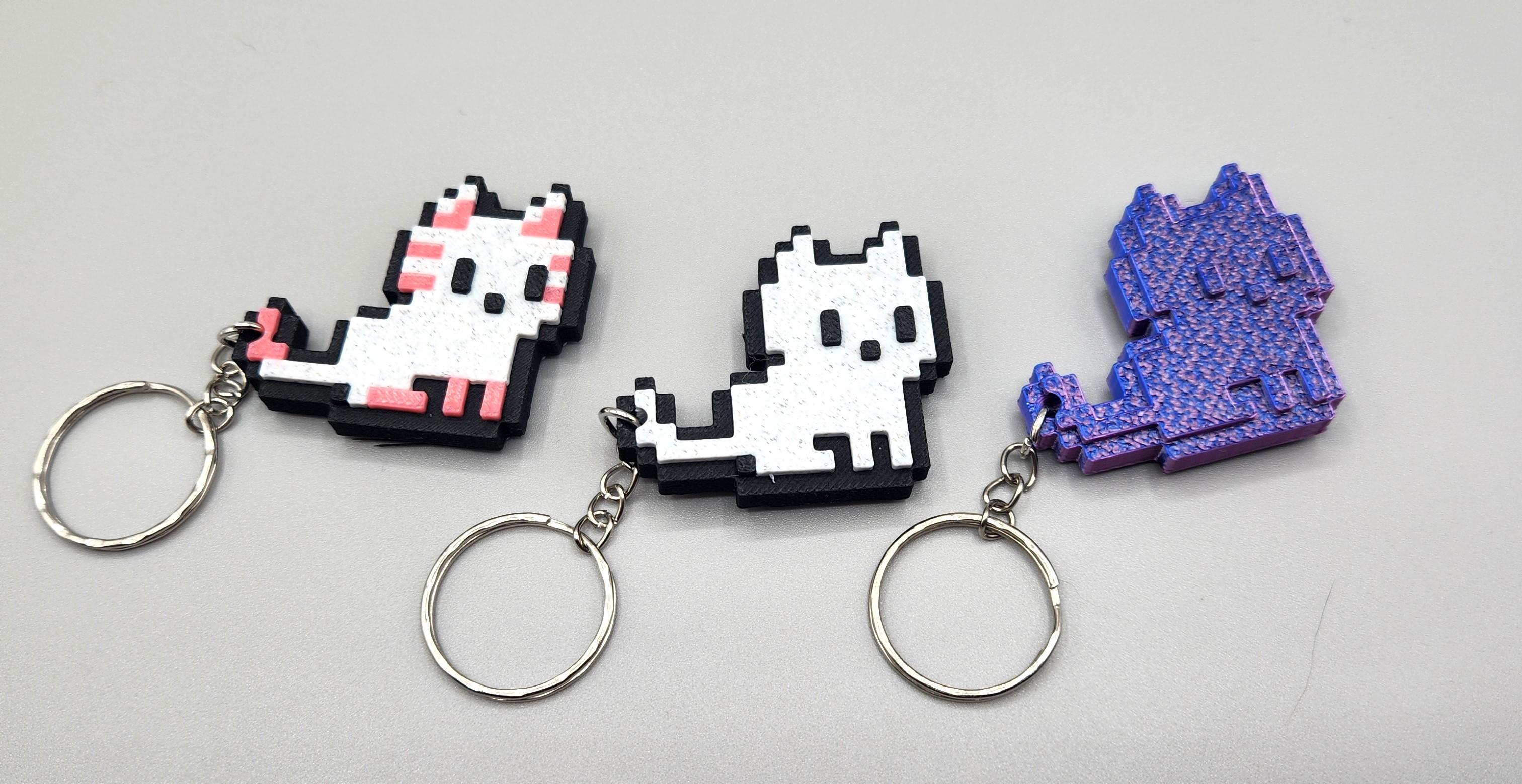 8 Bit Kitty Keychain 3d model