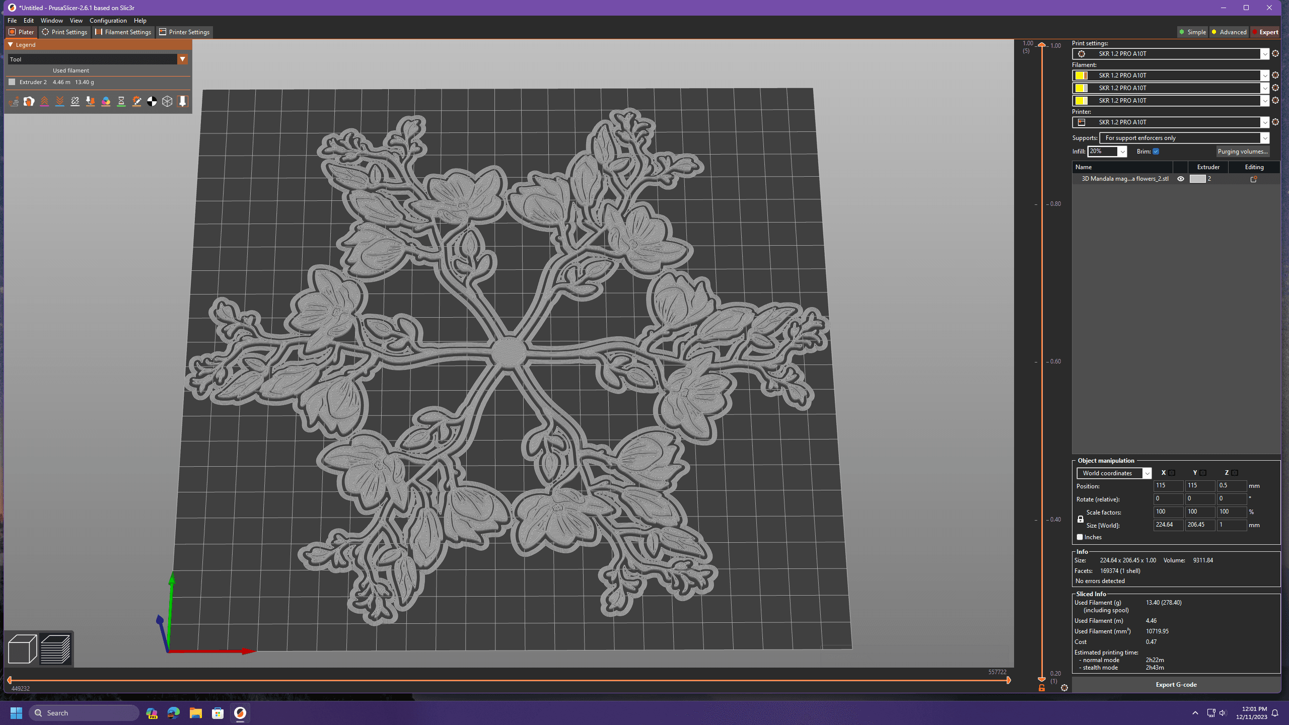 Mandala flowers 3d model