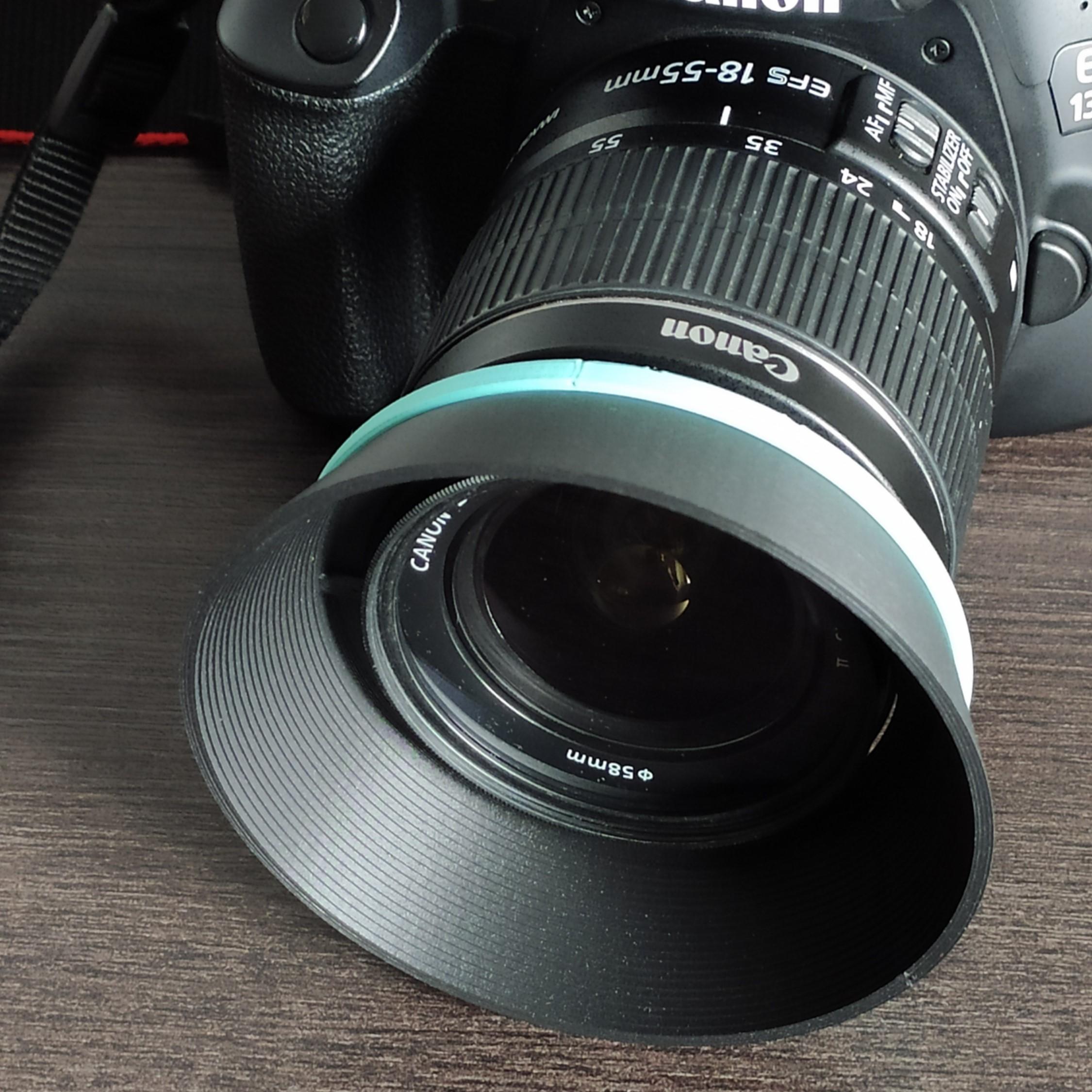 Short lens hood for CANON EF/EFS - 58 mm ø lenses 3d model