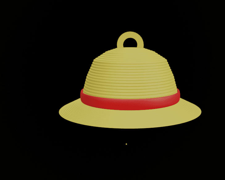 Straw Hat Keychain 3d model