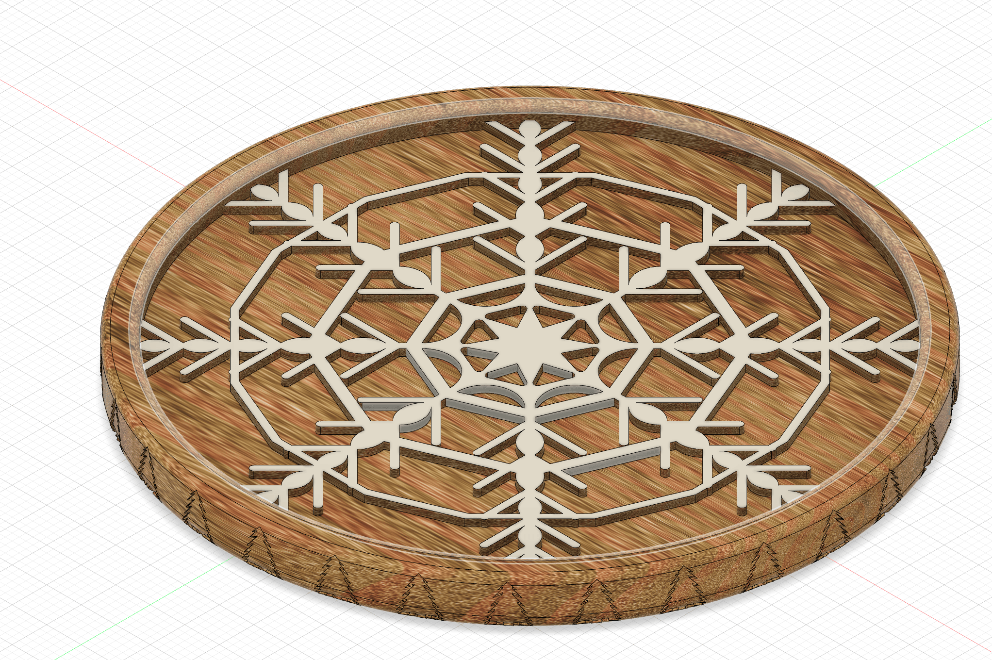 Christmas Octagonal snowflake coaster 3d model