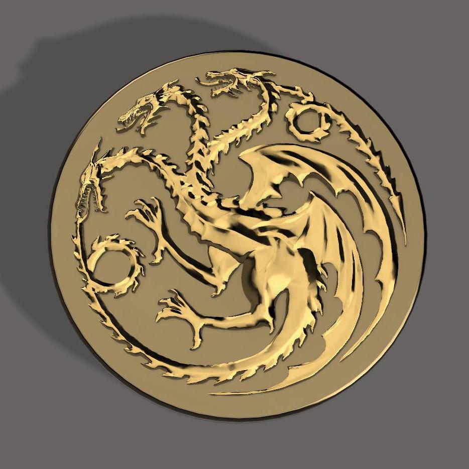 House Targaryen Coin 3d model