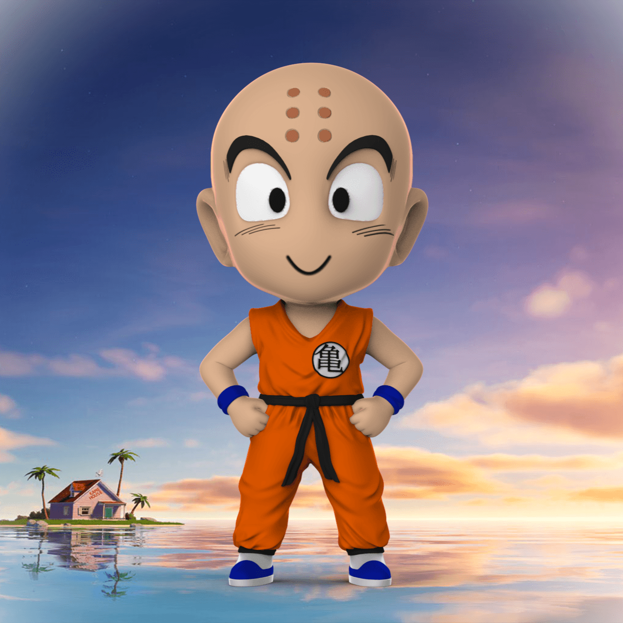 Krillin Dragonball -Little Big Head Series 3d model