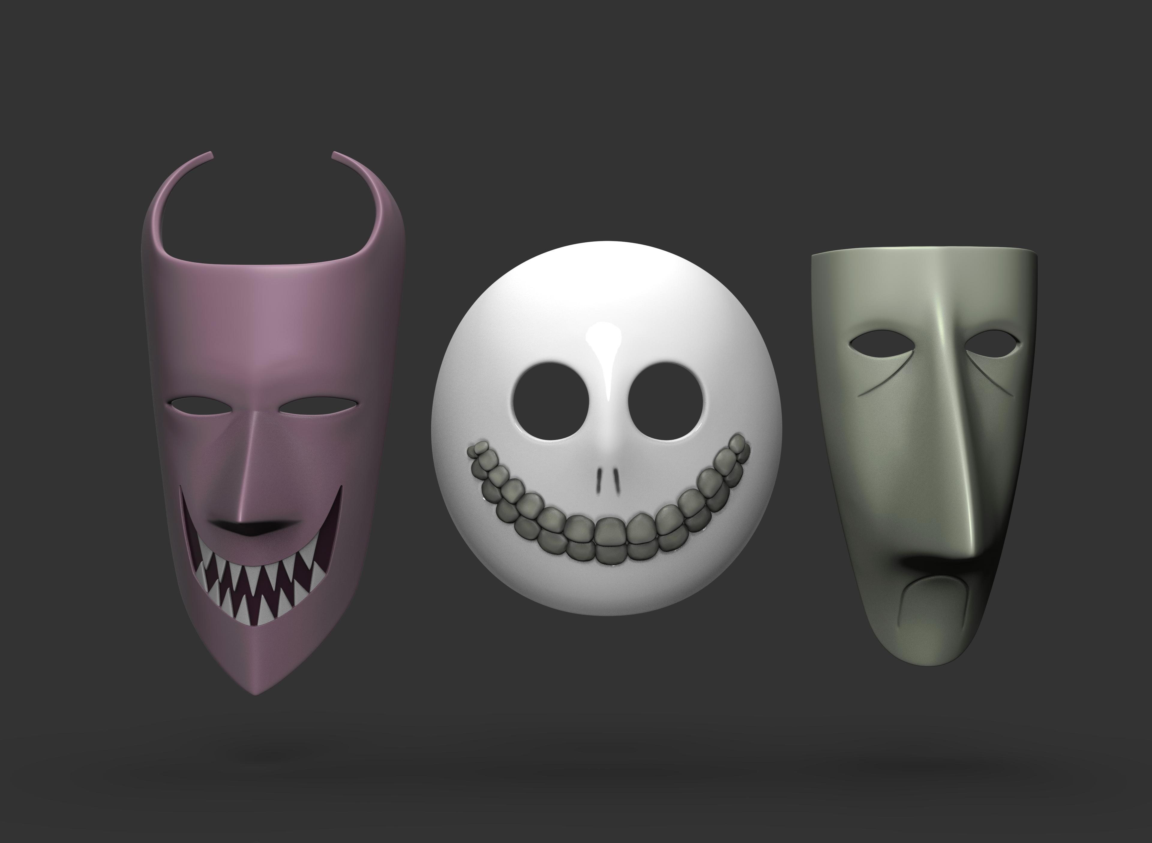 Lock, Shock, and Barrell Masks 3d model