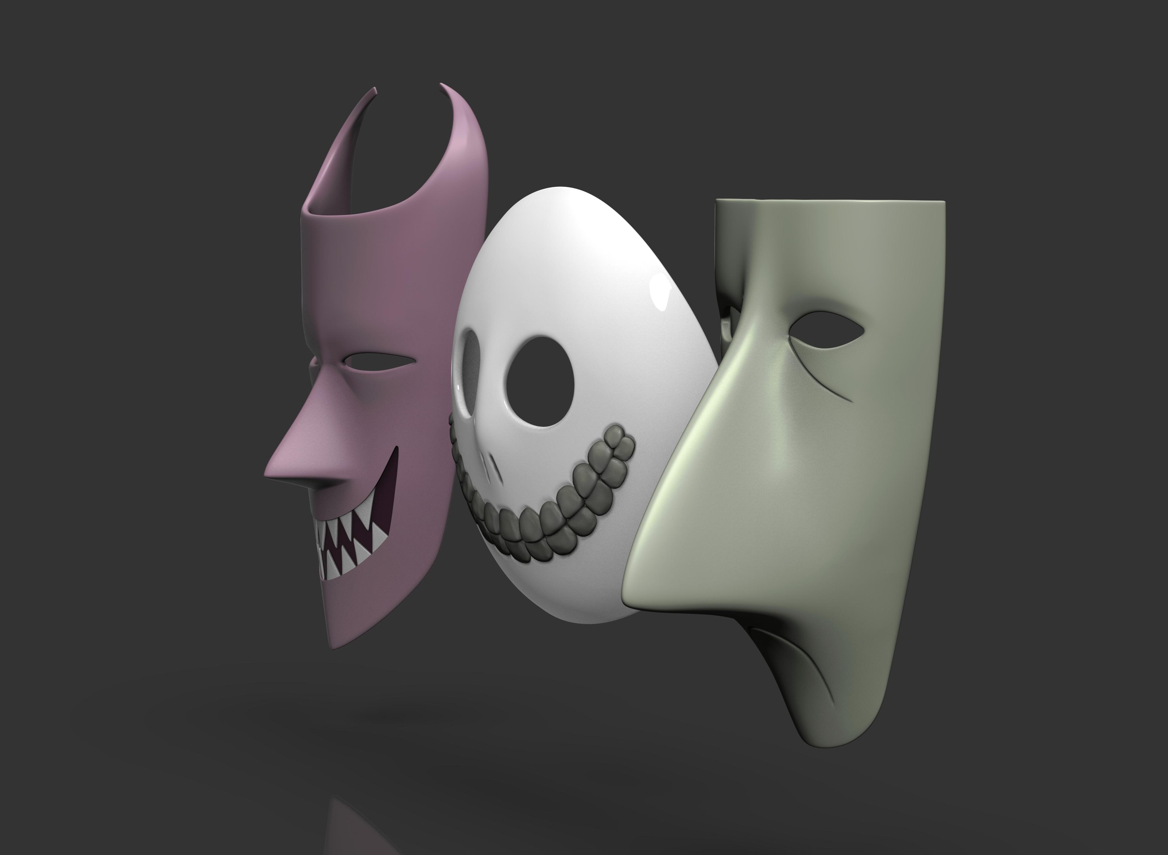 Lock, Shock, and Barrell Masks 3d model