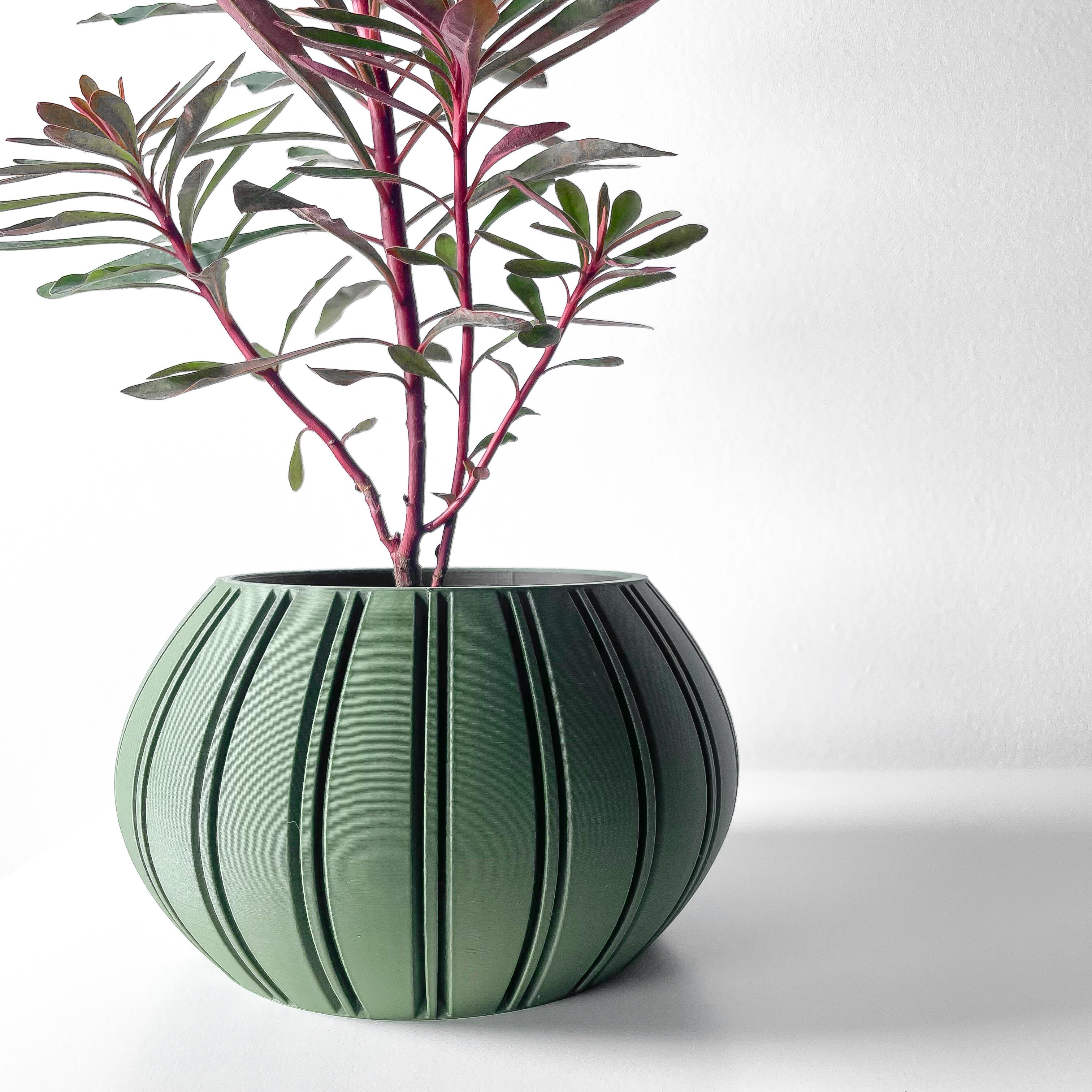 The Ovire Planter Pot with Drainage Tray & Stand Included | Modern and Unique Home Decor 3d model