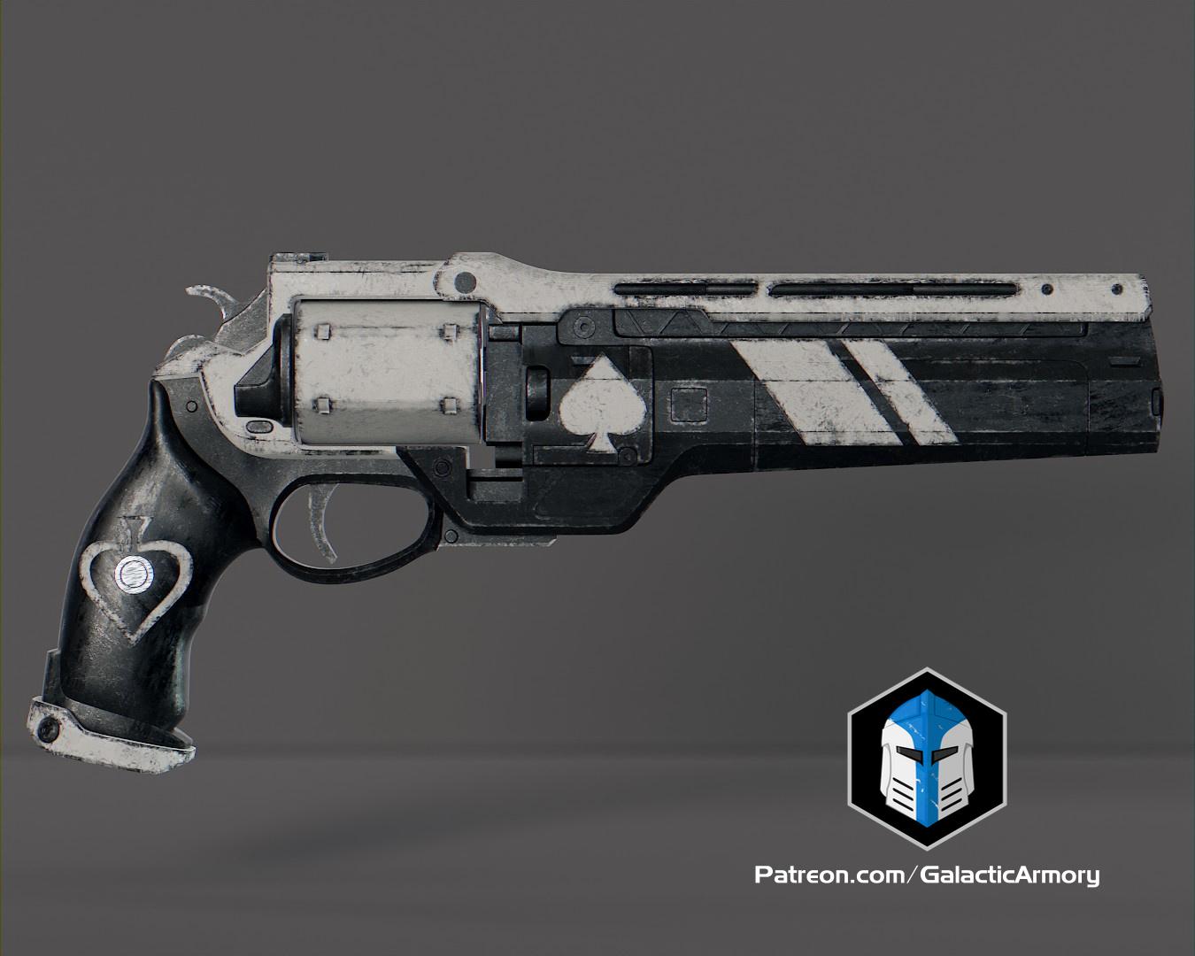 Ace of Spades Hand Cannon - 3D Print Files 3d model