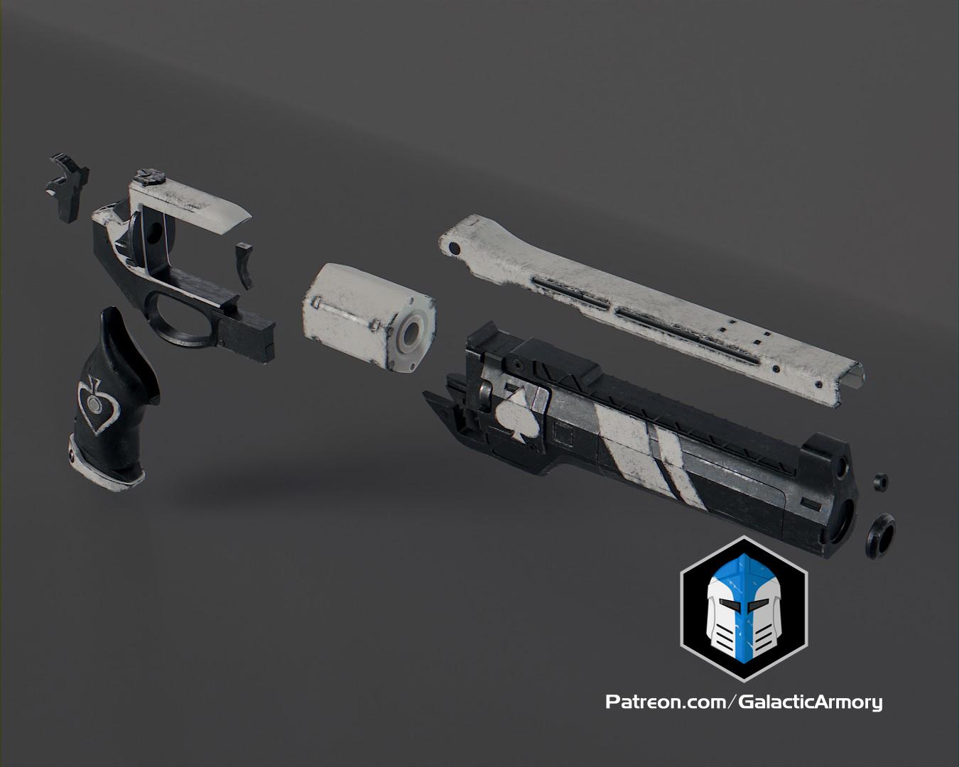 Ace of Spades Hand Cannon - 3D Print Files 3d model