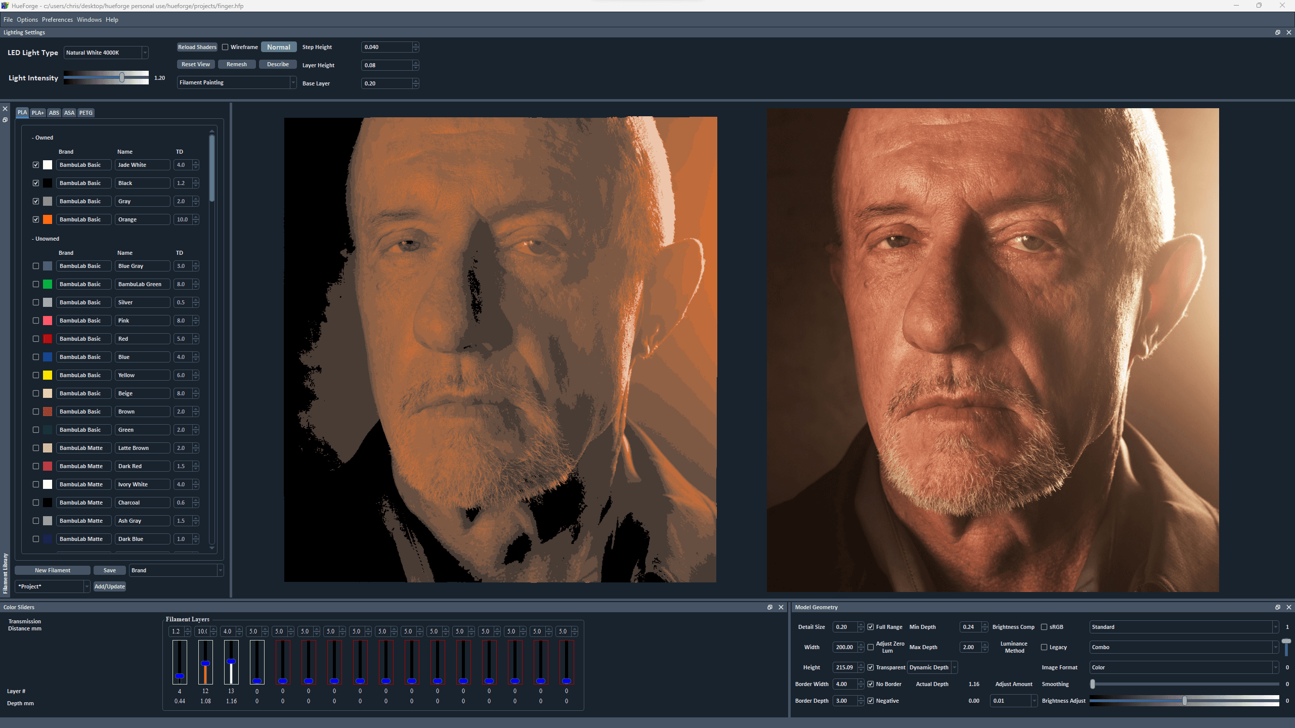  Mike Ehrmantraut 3 colour filament painting 200x215 3d model