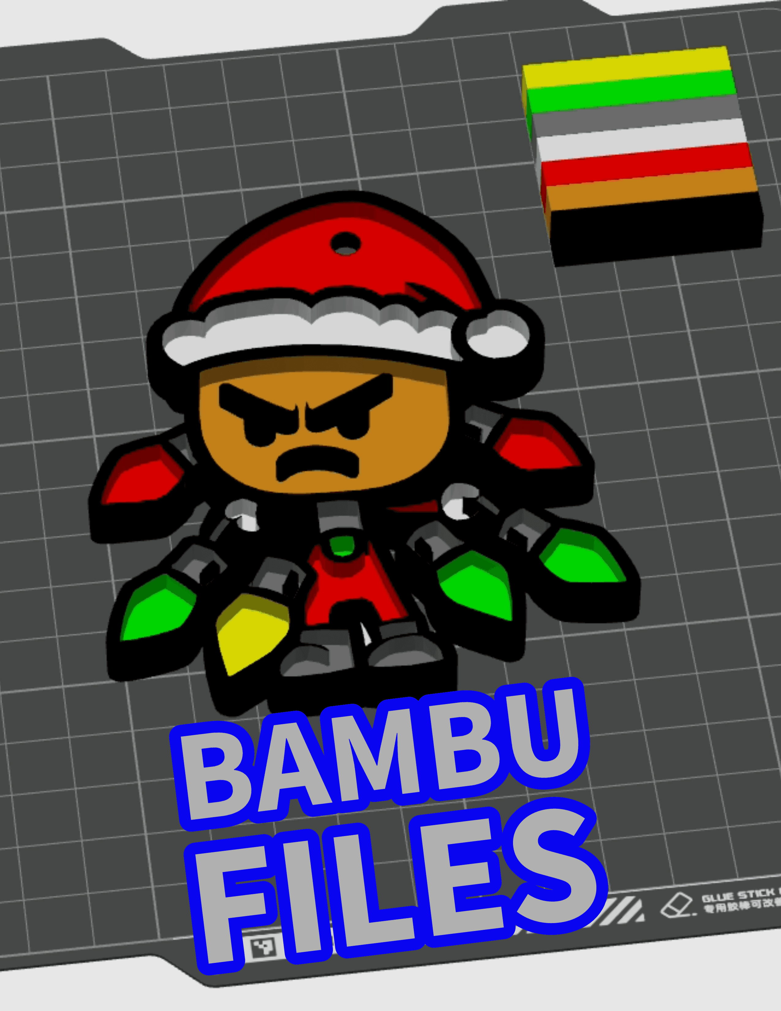 Christmas Warrior Ornament Bambu Files 3d model