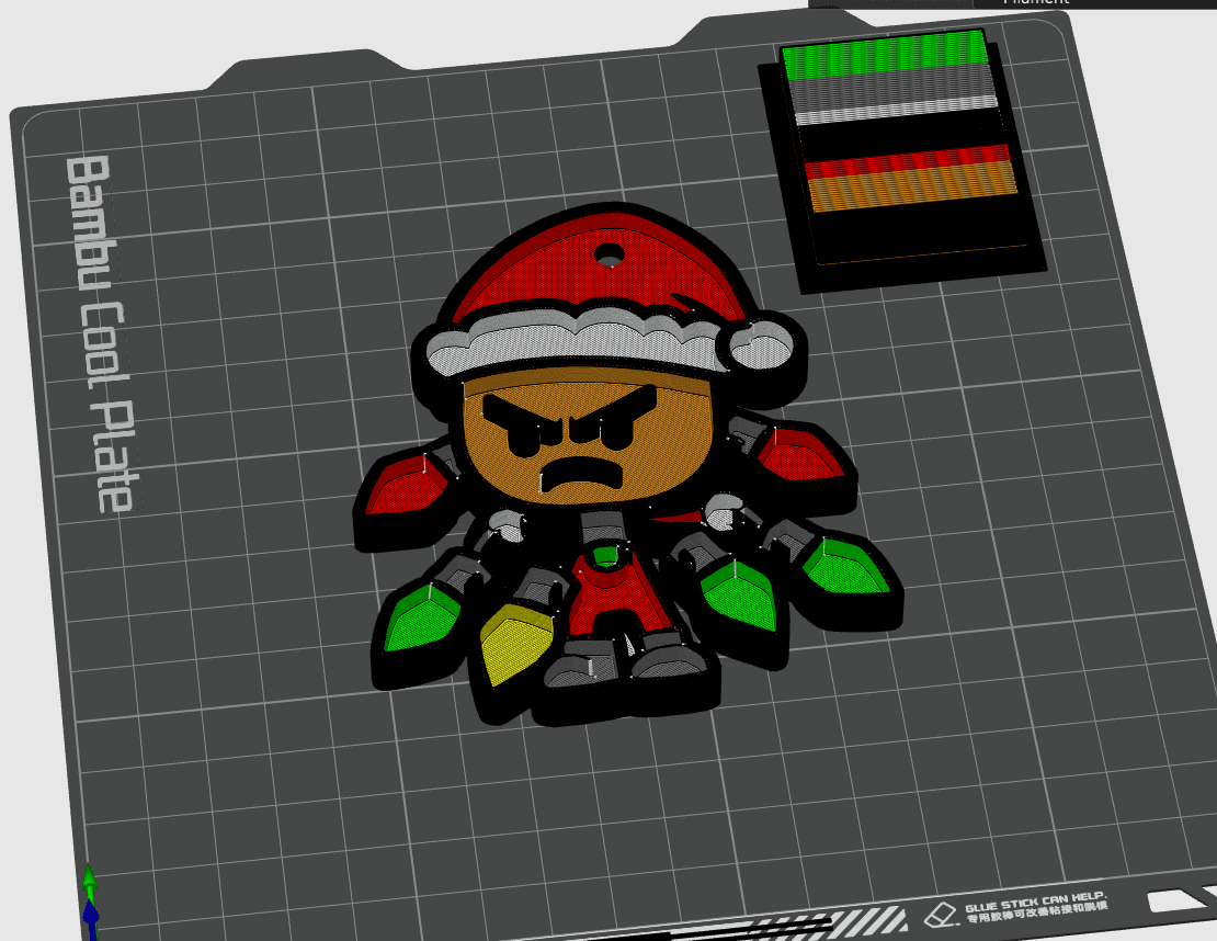 Christmas Warrior Ornament Bambu Files 3d model